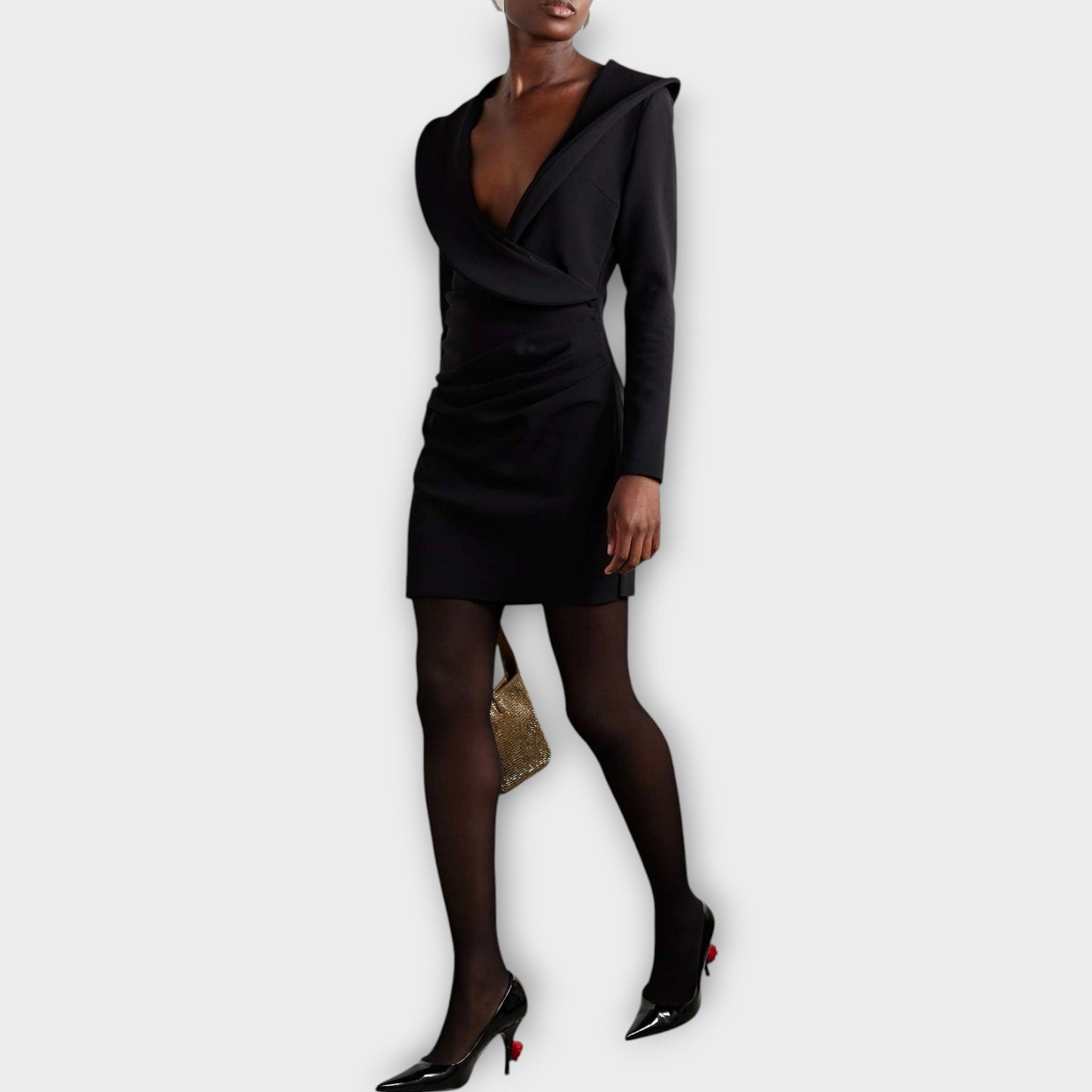 Magda Butrym V-Neck Ruffled Mini Dress