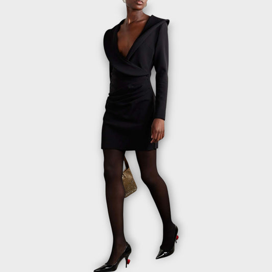 Magda Butrym V-Neck Ruffled Mini Dress