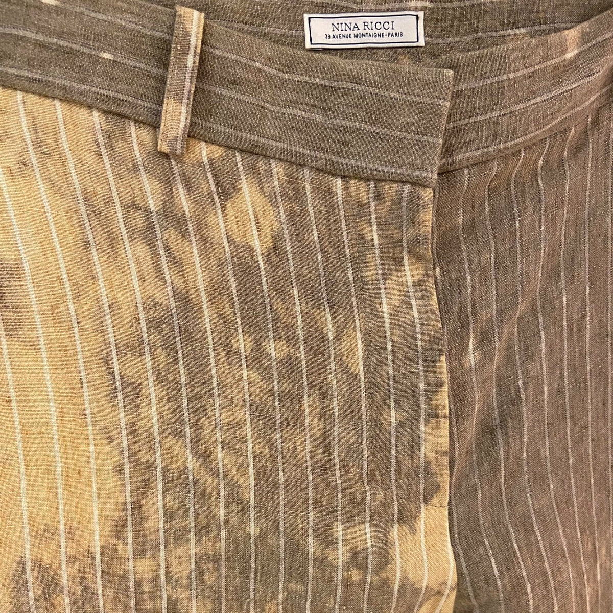 Nina Ricci Linen Stone Striped Trouser