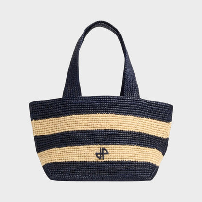 Patou Raffia Trapeze Tote Bag