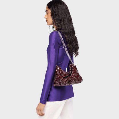 Rabanne Embossed Leather Shoulder Bag