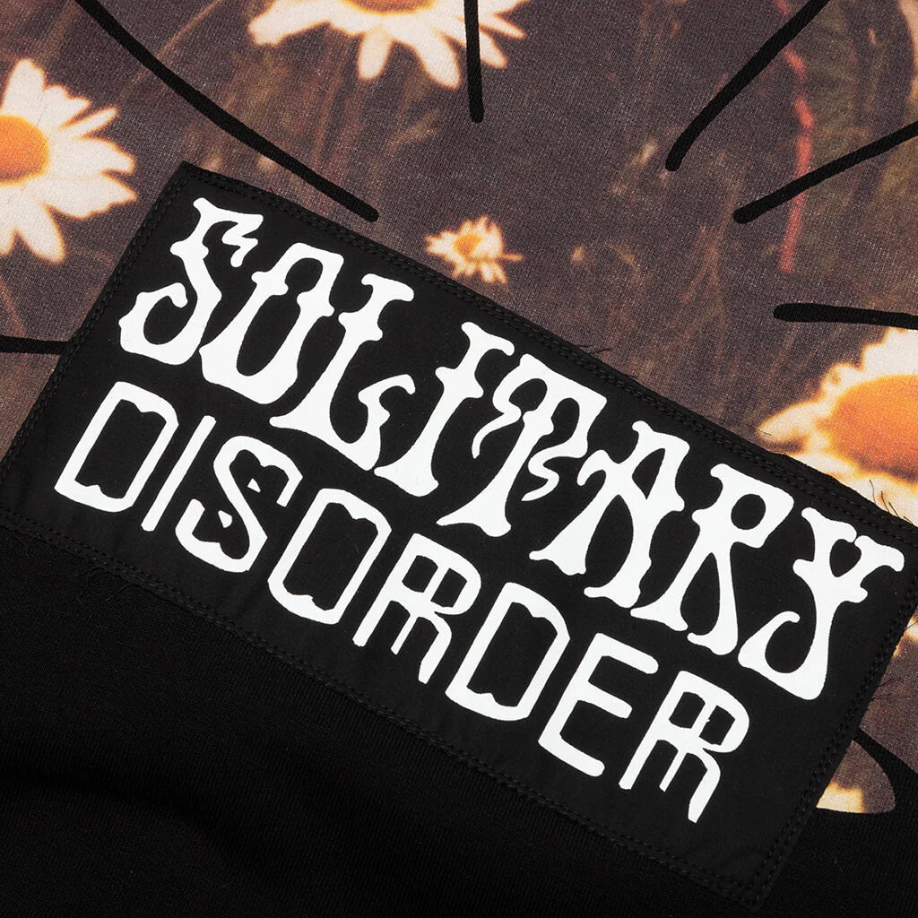 Raf Simons Sweatshirt, Black, Cotton Destroyed Oversized Zip Up Hoodie w/ "Teenage Dreams" Patch and Print