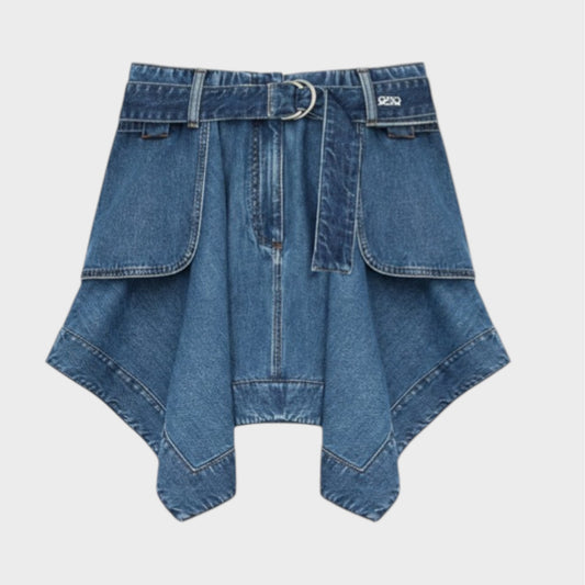 Loewe Cargo Denim Asymmetric Skirt
