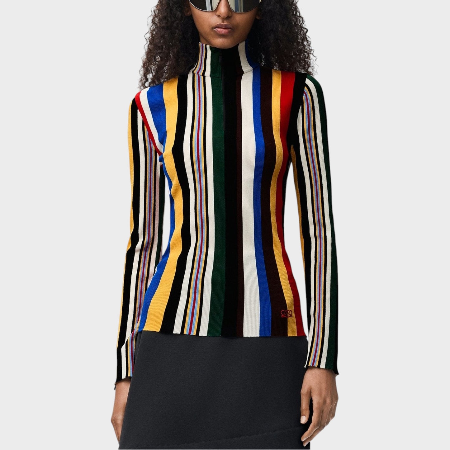 Loewe High Neck Striped Top