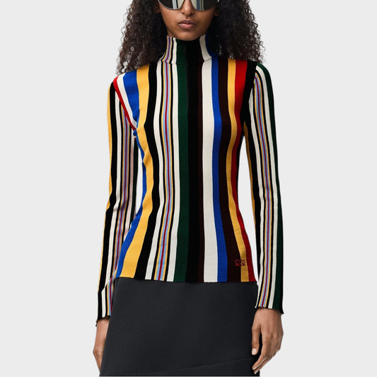 Loewe High Neck Striped Top