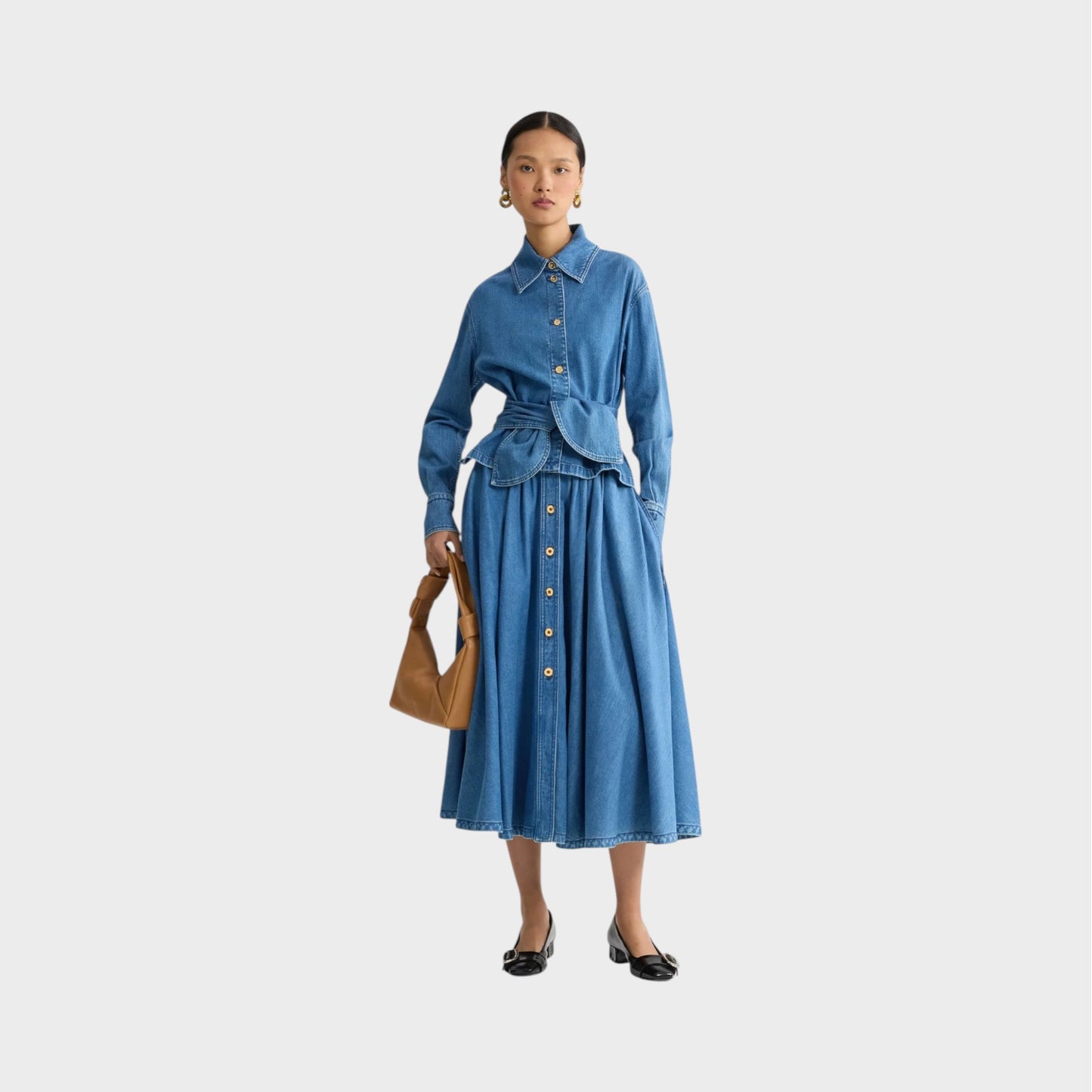 Patou Denim Maxi Skirt