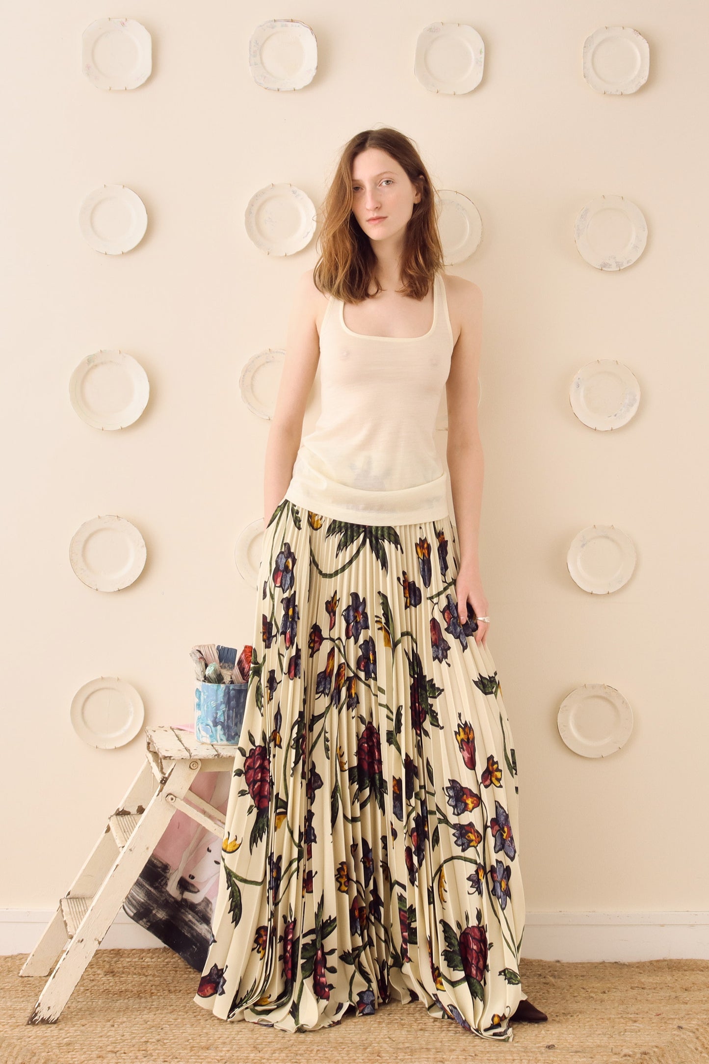 S.S. Daley Kate Crepe Pleated Skirt