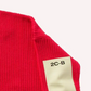 Raf Simons Knitwear, Multi, V-Neck Pink and Green Cardigan w/ Leather Patches