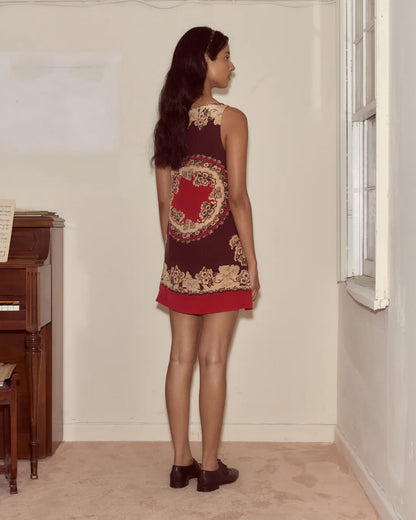 Bode Storybook Silk Short Dress