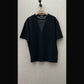 Raf Simons T-shirt, Black, Cotton Crew Neck Short Sleeve T-Shirt in Black Dark Grey w/ Net V-Neck