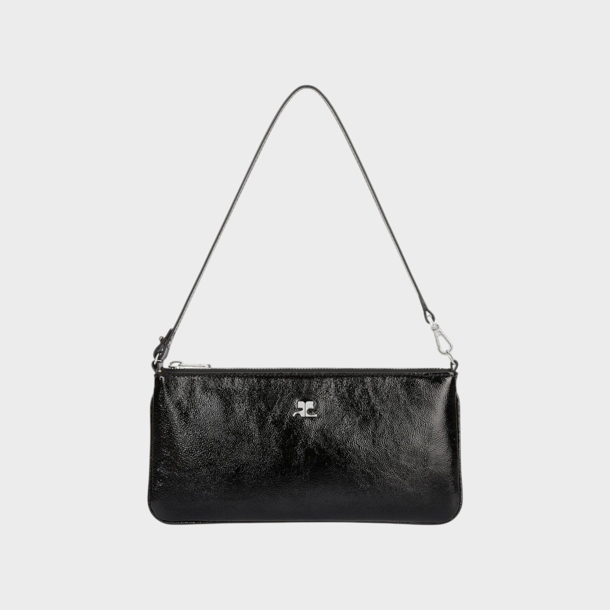 Courrèges Naplack Leather Zipped Clutch