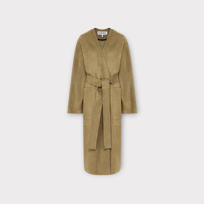 Loewe Suede Leather Belted Coat