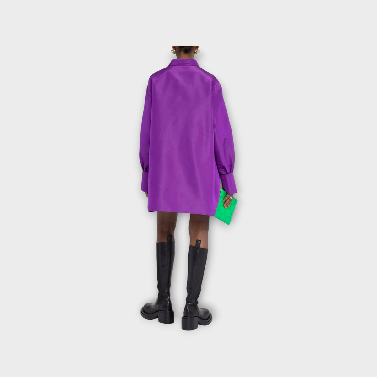 Valentino Silk Faille Mini Shirt Dress