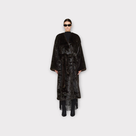 Balenciaga Fur Wrapped Long Coat