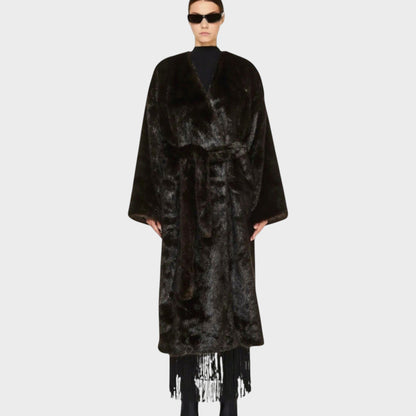 Balenciaga Fur Wrapped Long Coat