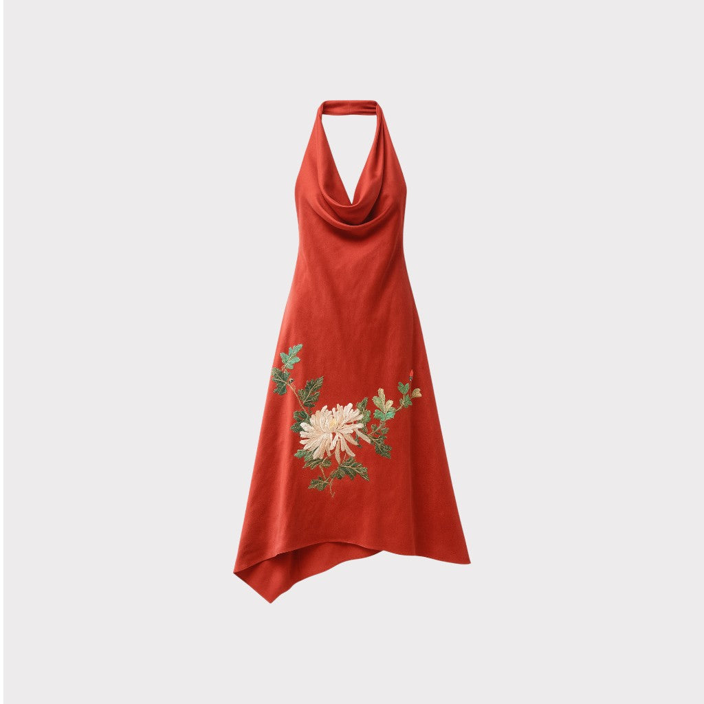 Conner Ives Silk Couture Halter Dress