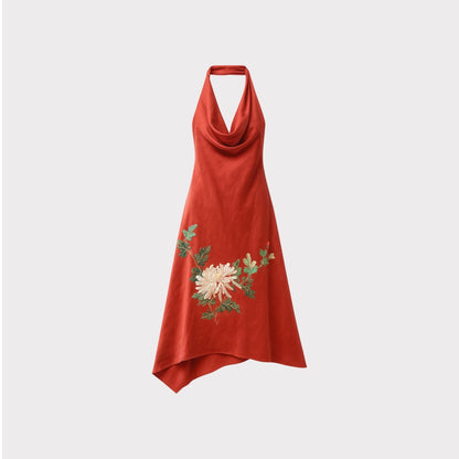 Conner Ives Silk Couture Halter Dress