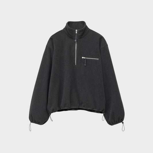 Cecilie Bahnsen Cbfrederik Wool Felt Half-Zip Sweater