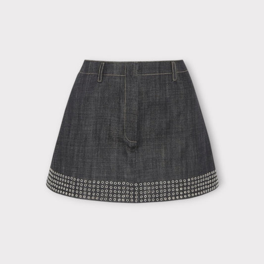 Alaïa Short Denim A-Line Skirt