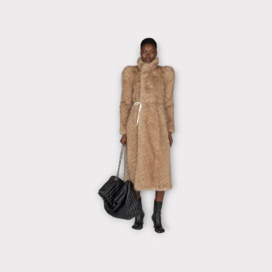 Balenciaga Faux Fur Long Coat