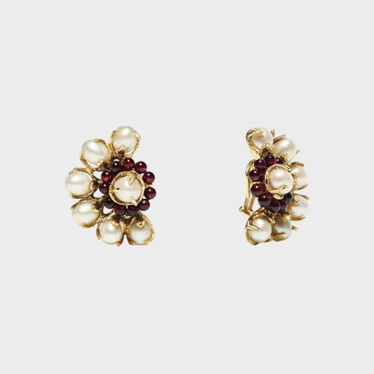 Goossens Bo Gold Toned Brass Pearl Baroques Earrings