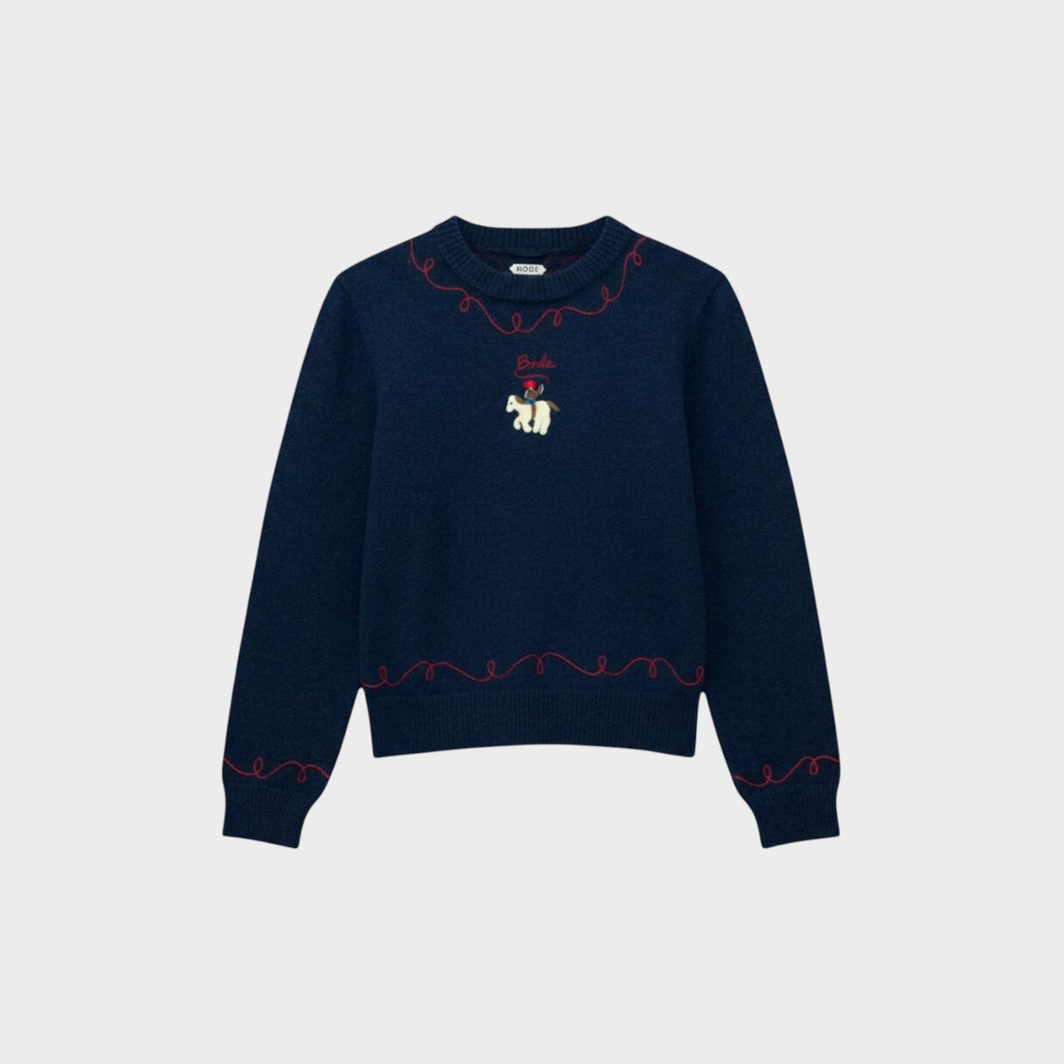 Bode Alpaca Cowboy Embroidery Sweater