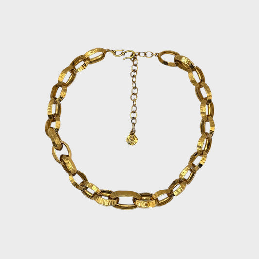 Goossens Oree Gold Toned Brass Chain Necklace