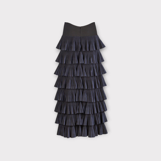 Alaïa Seguidille Ruffle Long Skirt
