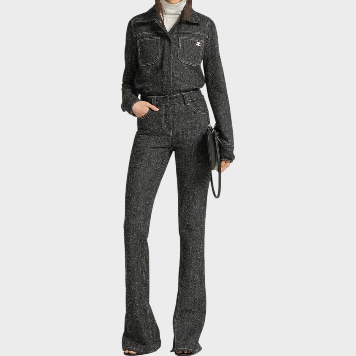 Courrèges Snap Denim Tweed Jeans