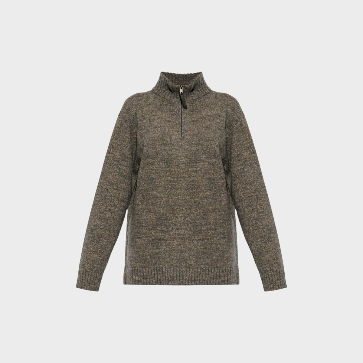 Maison Margiela Wool & Cotton Quarter Zip Sweater