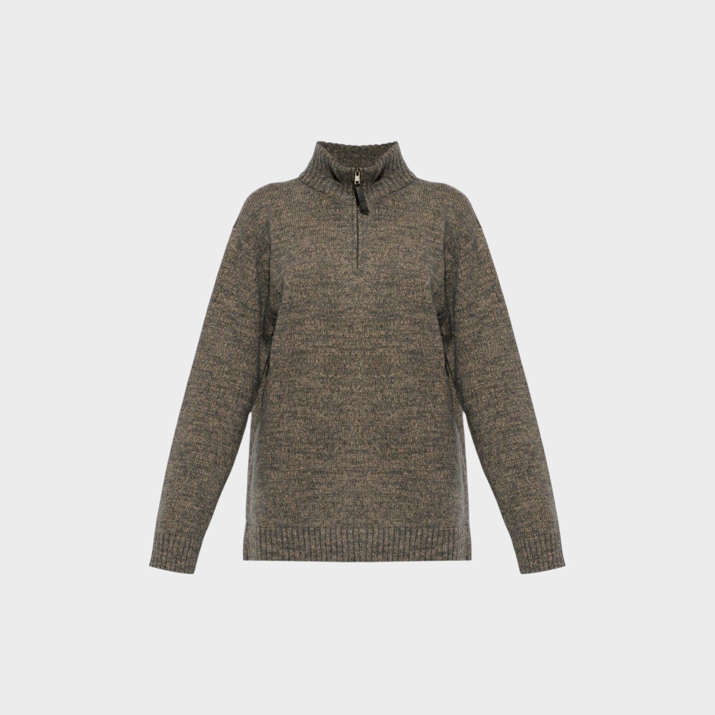 Maison Margiela Wool & Cotton Quarter Zip Sweater