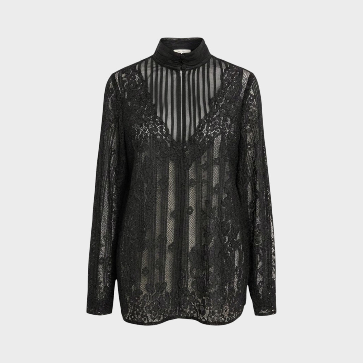 Valentino Lace Overlay Shirt