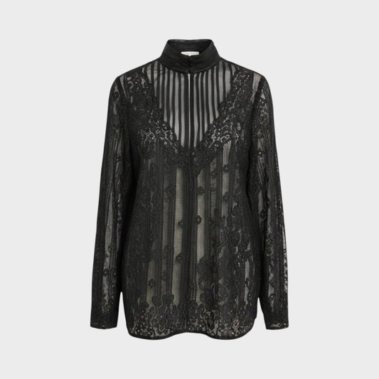 Valentino Lace Overlay Shirt
