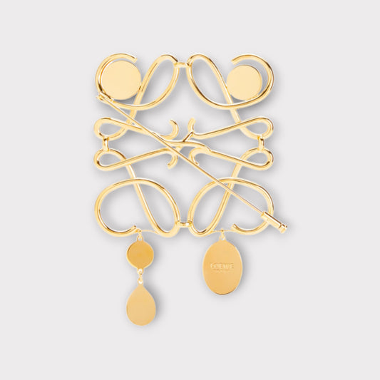 Loewe Brass XL Anagram Brooch