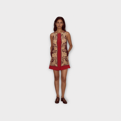 Bode Storybook Silk Short Dress