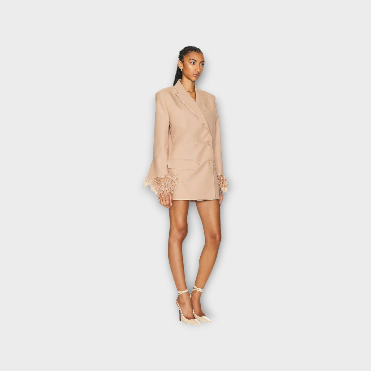 Valentino Double Breasted Feather Blazer