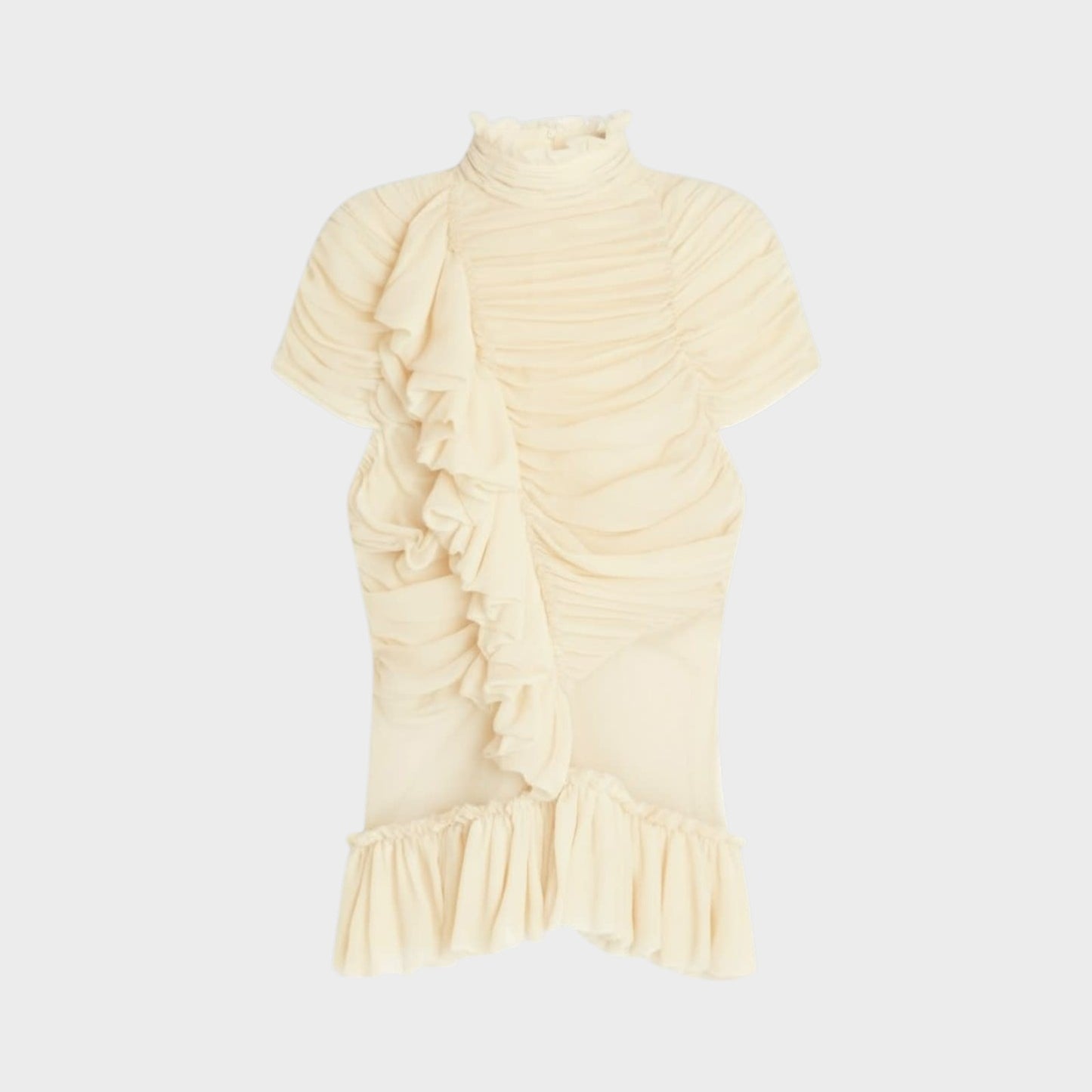 Dries Van Noten Chuchu Silk Ruffled Top