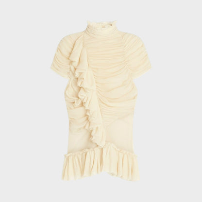 Dries Van Noten Chuchu Silk Ruffled Top
