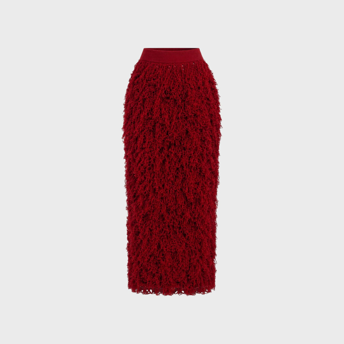 Ashlyn Virgin Wool Fringed Long Skirt