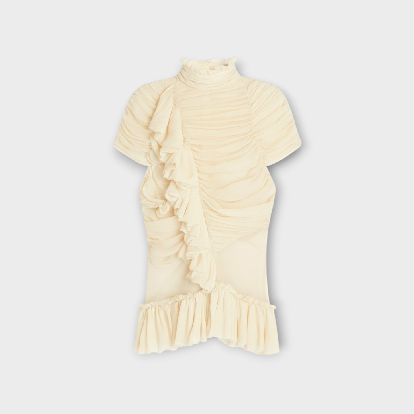 Dries Van Noten Chuchu Silk Ruffled Top
