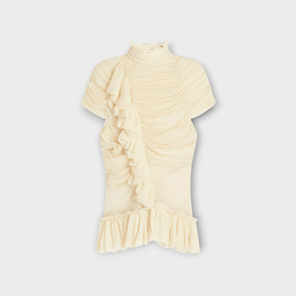 Dries Van Noten Chuchu Silk Ruffled Top