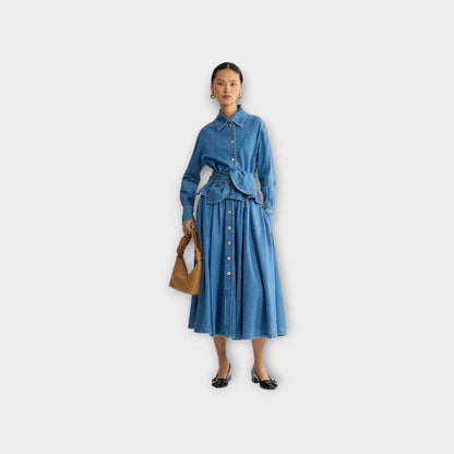 Patou Denim Maxi Skirt