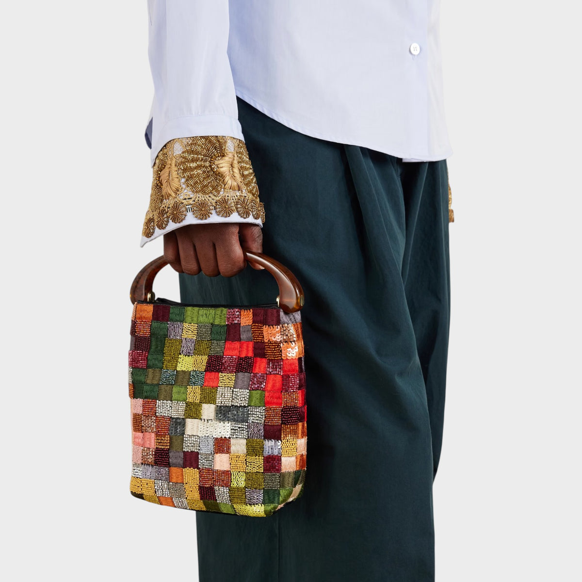 Dries Van Noten Small Crispino Satin Resin Bag