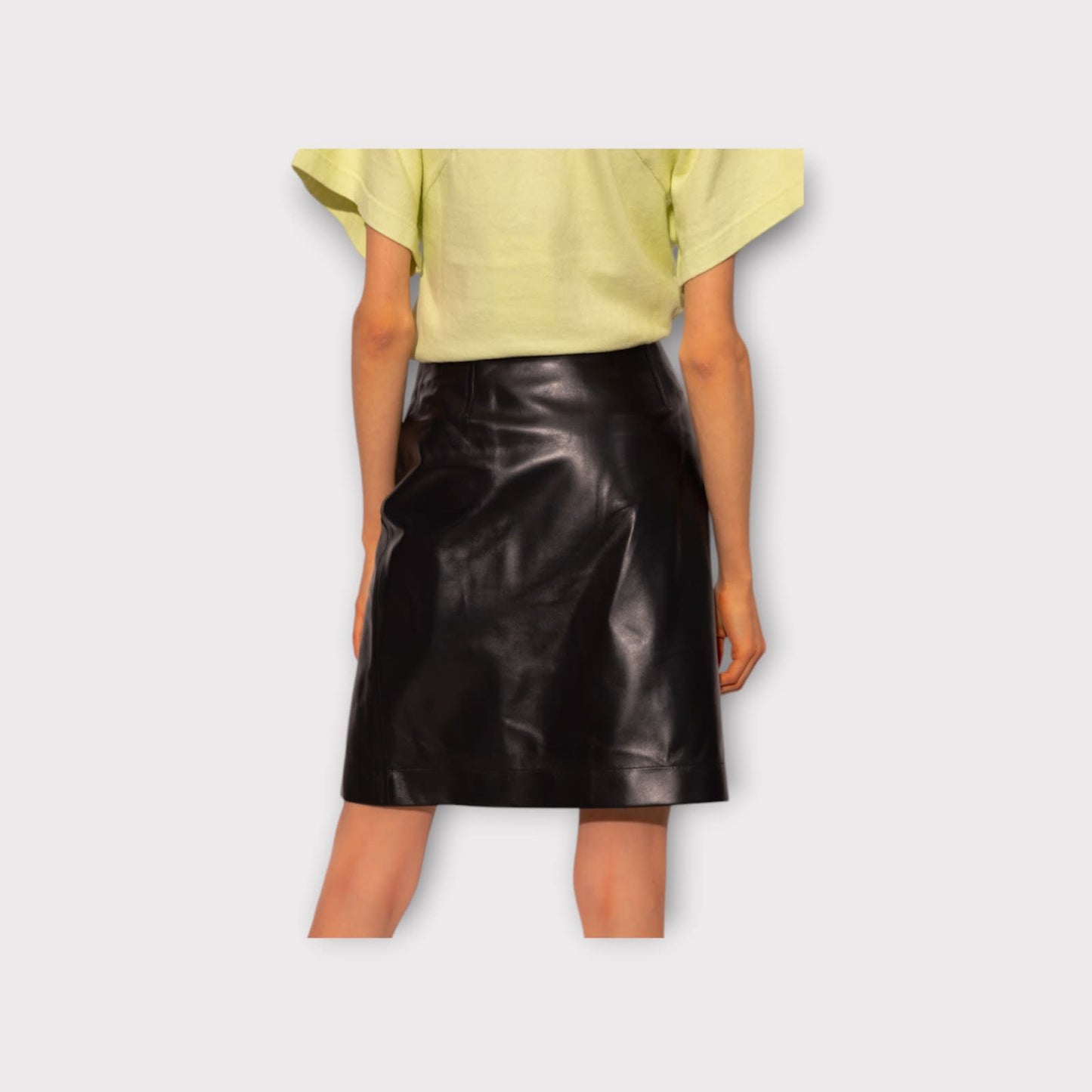 Bottega Veneta Lamb Leather Semiplonge Skirt