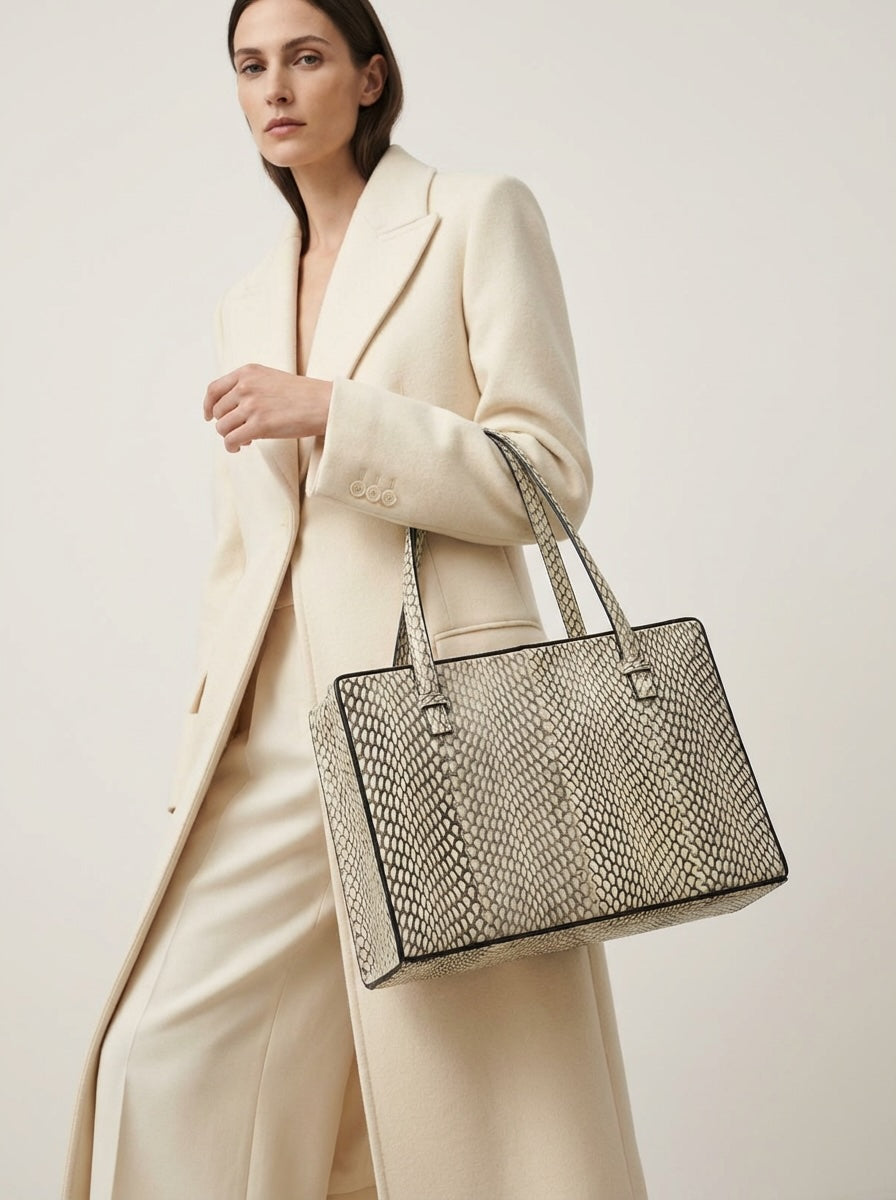 Loewe Python and Lamb Skin Postal Bag