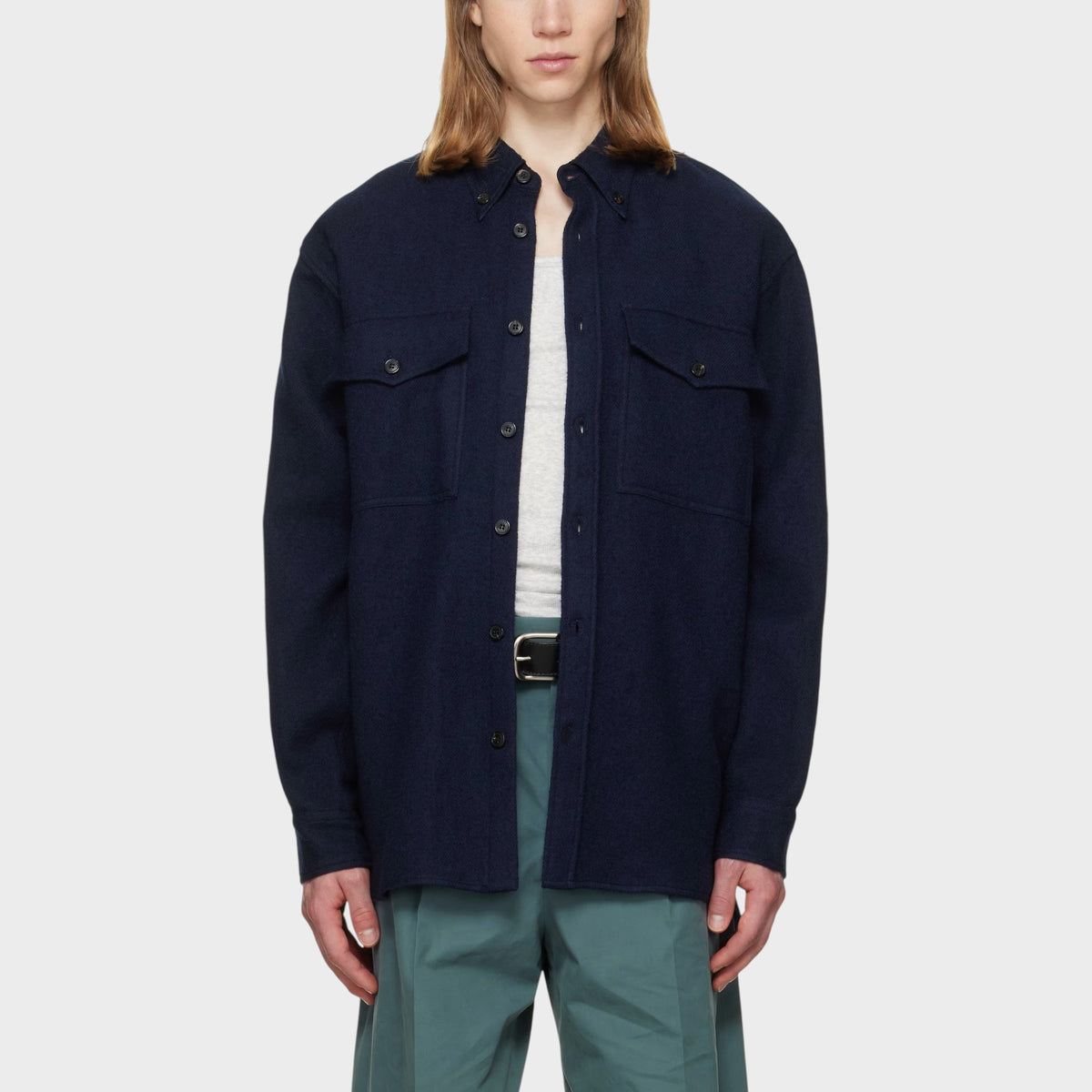 Dries Van Noten Cromo Wool Overshirt