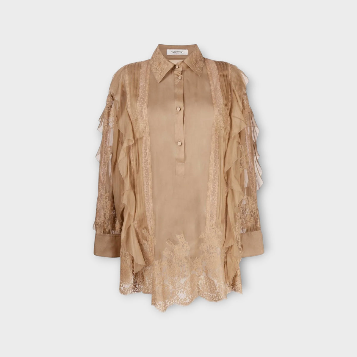 Valentino Silk Mix Sheer Blouse