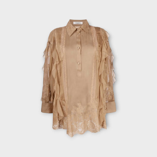 Valentino Silk Mix Sheer Blouse