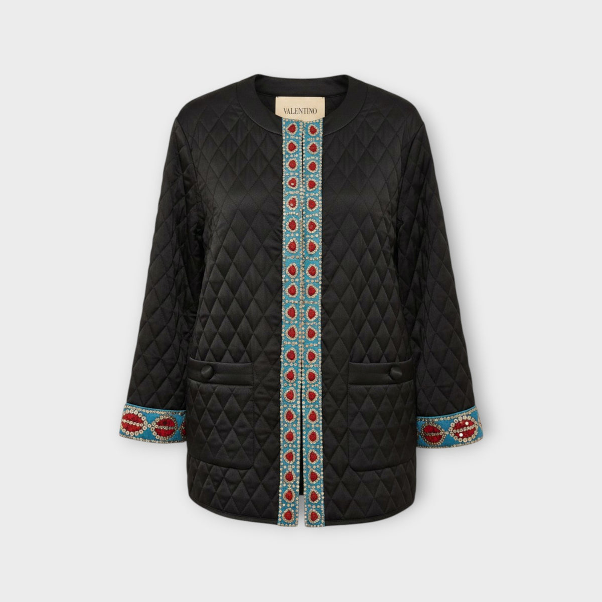 Valentino Crepe de Chine Embroidered Jacket