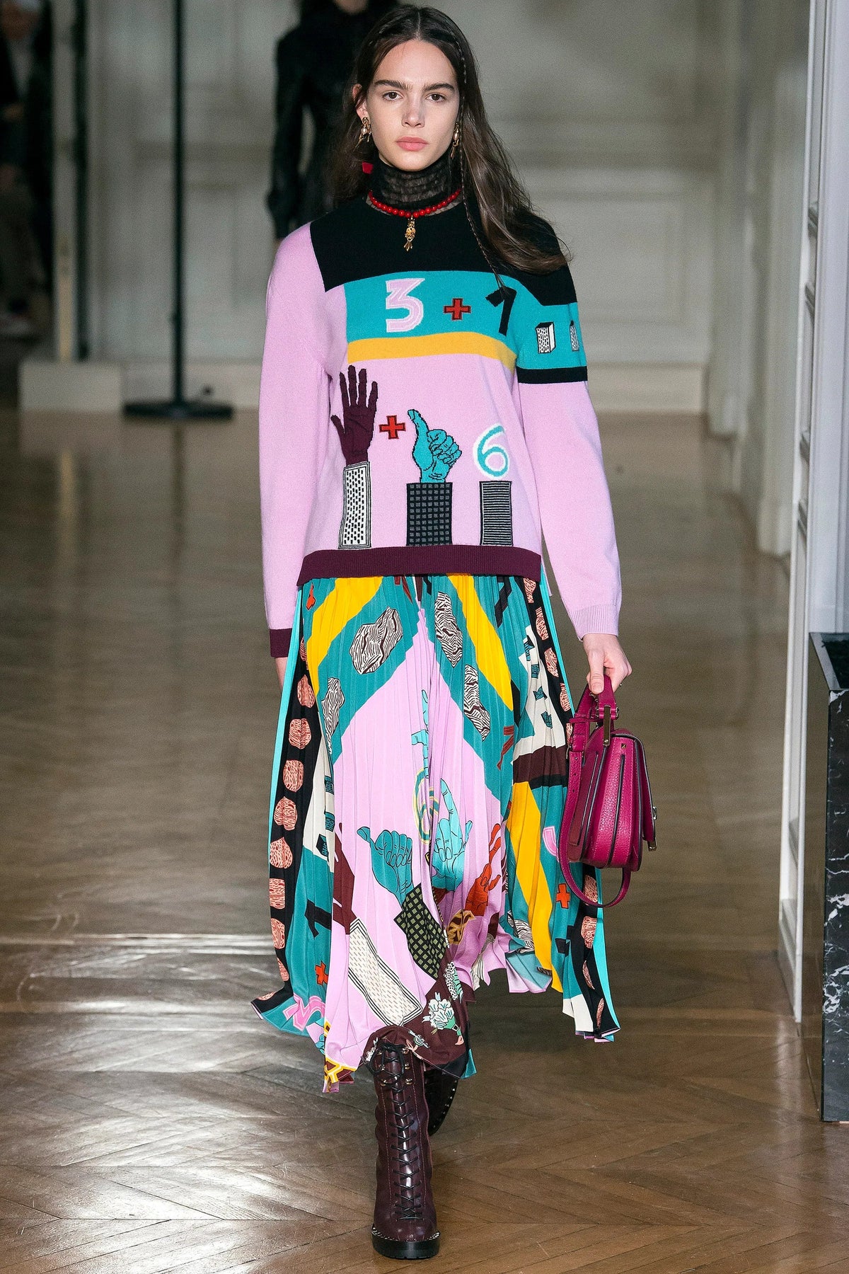 Valentino Counting Wool Jacquard Sweater